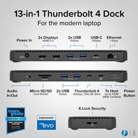 Plugable TBT4-UD5 Thunderbolt 4 Dock 13-Port Dual 4K HDMI 96W Plugable TBT4-UD5 Thunderbolt 4 Dock 13-Port Dual 4K HDMI 96W